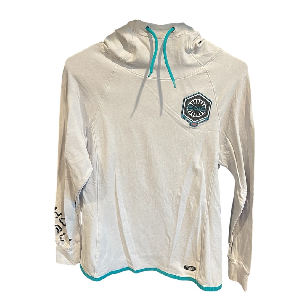 Star Wars White Long Sleeve Hoodie with Teal Accents